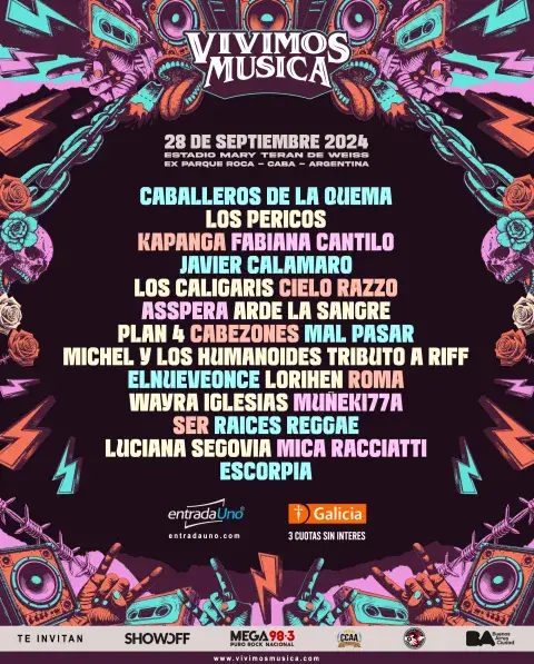 Line up del festival Vivimos Música. Line up del festival Vivimos Música.