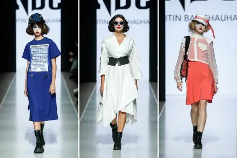 Vintage y actual, la colección de Nitin Bal Chauhan estuvo presentada por el Fashion Design Council de India. 