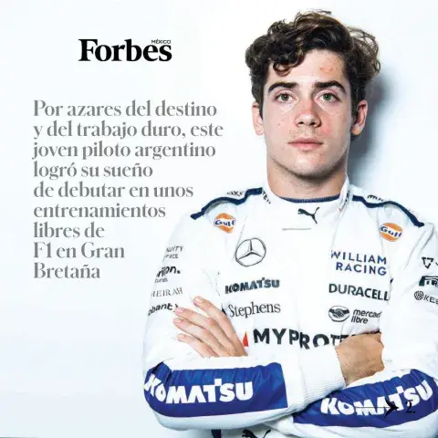 Franco Colapinto, tapa de Forbes México. Franco Colapinto, tapa de Forbes México.