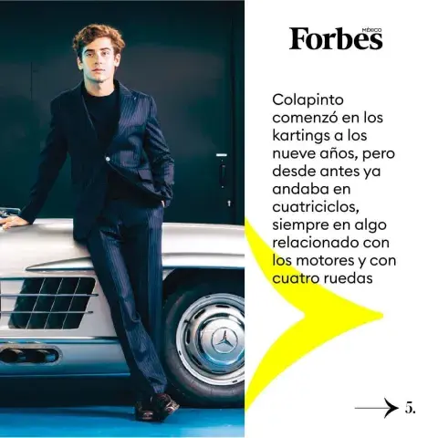 Franco Colapinto, tapa de Forbes México. Franco Colapinto, tapa de Forbes México.