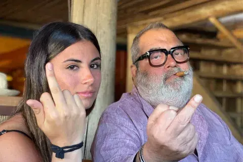 Jorge Lanata junto a su hija menor, Lola Jorge Lanata junto a su hija menor, Lola