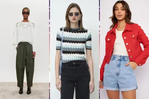 Tres fotos de modelos usando prendas argentinas. Tres fotos de modelos usando prendas argentinas.