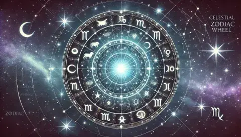 La rueda zodiacal, con los símbolos de los 12 signos astrales. La rueda zodiacal, con los símbolos de los 12 signos astrales.