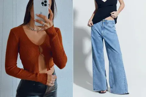 Dos fotos de modelos mujeres usando ropa argentina. Dos fotos de modelos mujeres usando ropa argentina.