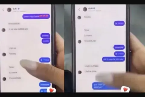 El supuesto chat entre Duki y la usuaria de X El supuesto chat entre Duki y la usuaria de X