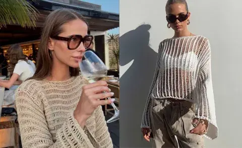 dos mujeres con sweaters de crochet dos mujeres con sweaters de crochet