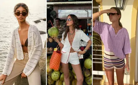 Los tejidos de crochet son ideales para un día de playa Los tejidos de crochet son ideales para un día de playa