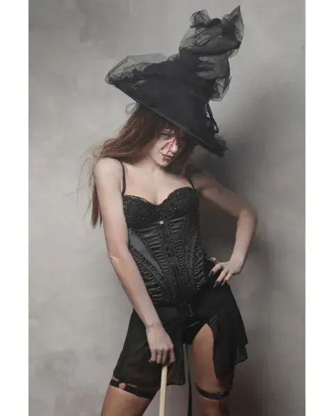 Justina Bustos en la fiesta de Halloween 2024. Justina Bustos en la fiesta de Halloween 2024.