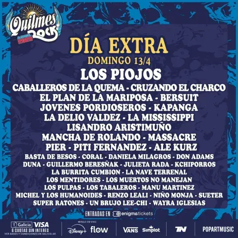 El anuncio de la llegada de Los Piojos al Quilmes Rock 2025. El anuncio de la llegada de Los Piojos al Quilmes Rock 2025.