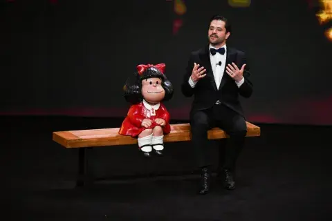 Mafalda,junto a Felipe Colombo. Mafalda,junto a Felipe Colombo.