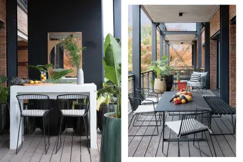 En el balcón del espacio que crearon para nuestra primera Experiencia Living, las arquitectas Amy Martelli y Andrea Real, socias del Estudio Trama, pusieron una barra revestida enteramente en vencitas blancas, lo que le dio atractivo a su forma sencilla. Y un espejo como toque final. En el balcón del espacio que crearon para nuestra primera Experiencia Living, las arquitectas Amy Martelli y Andrea Real, socias del Estudio Trama, pusieron una barra revestida enteramente en vencitas blancas, lo que le dio atractivo a su forma sencilla. Y un espejo como toque final.