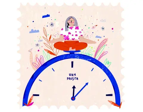 Ilustración de mujer meditando Ilustración de mujer meditando