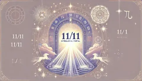 Ilustración de un portal energético, con el número 11/11 en la entrada del portal. Ilustración de un portal energético, con el número 11/11 en la entrada del portal.