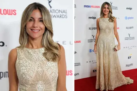 La periodista cruzó la alfombra roja con un vestido del diseñador argentino Gabriel Lage La periodista cruzó la alfombra roja con un vestido del diseñador argentino Gabriel Lage