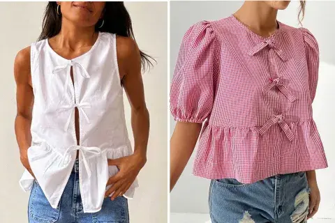 La camisa con moño delantero es otra de las grandes apuestas de la nueva temporada