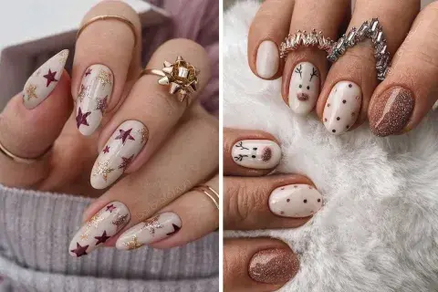 Dos propuestas en tonos marrones más glitter Dos propuestas en tonos marrones más glitter