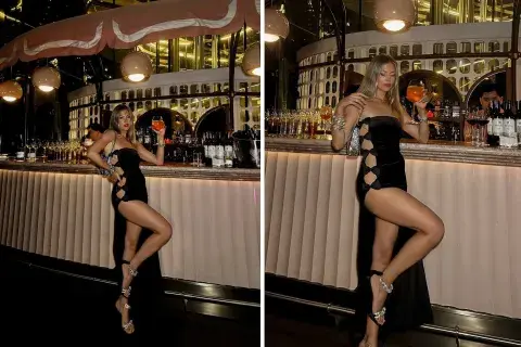 Stephanie Demner con un look total black Stephanie Demner con un look total black