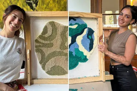 Agustina y Belén trabajaron de manera bien distinta las terminaciones de sus alfombras, jugando con distintos tipos de relieves. Agustina y Belén trabajaron de manera bien distinta las terminaciones de sus alfombras, jugando con distintos tipos de relieves.