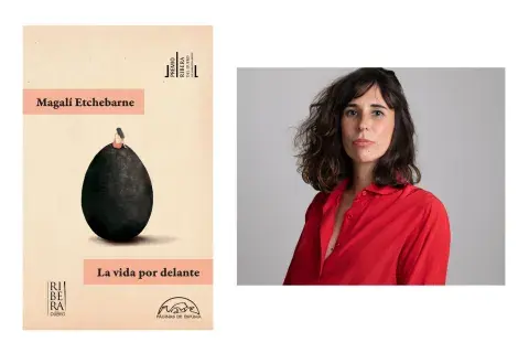Portada de La Vida por delante y retrato de Magalí Etchebarne Portada de La Vida por delante y retrato de Magalí Etchebarne
