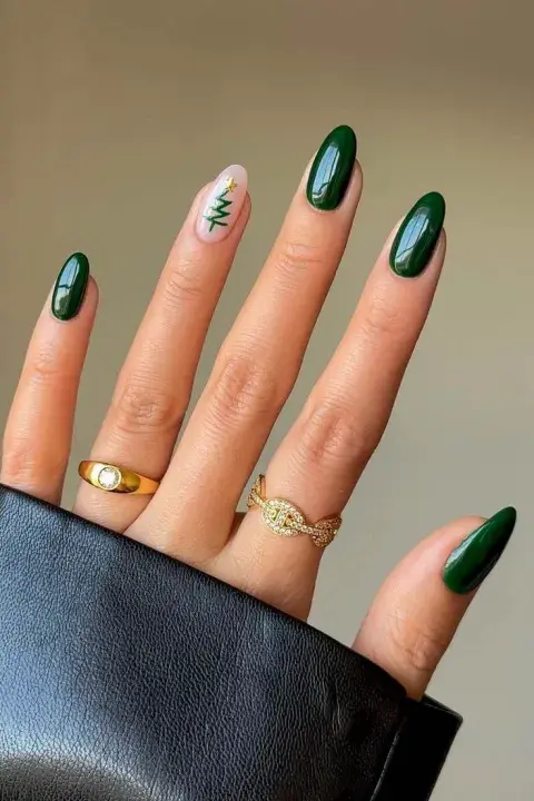 uñas navideñas en color verde uñas navideñas en color verde
