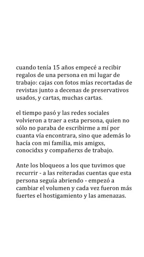Captura de la denuncia de Celeste Cid.