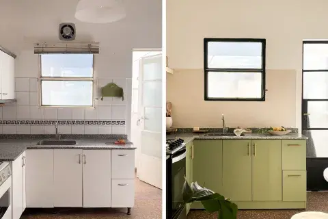 Antes y después de la cocina. Antes y después de la cocina.