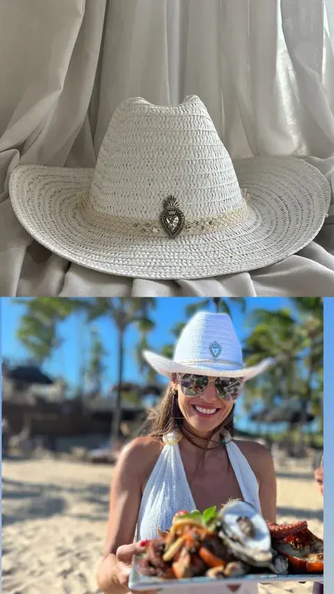 El sombrero cowgirl tendencia, de la cápsula de Pampita. El sombrero cowgirl tendencia, de la cápsula de Pampita.