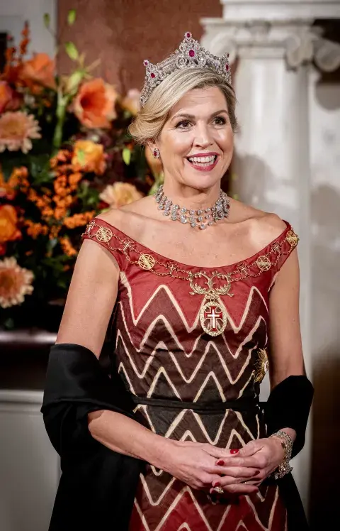 El look de Máxima Zorreguieta durante la visita de Estado del presidente portugués a los Países Bajos.