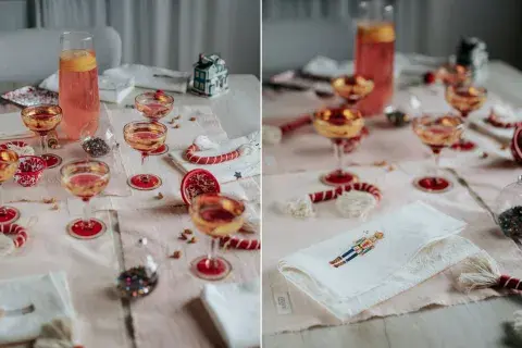 Una mesa navideña Una mesa navideña