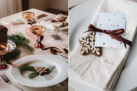 Una mesa navideña Una mesa navideña