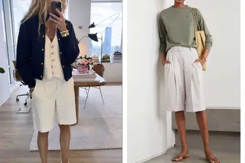 Las bermudas sastreras son ideales para un look de oficina Las bermudas sastreras son ideales para un look de oficina