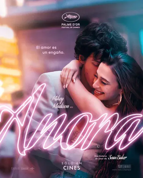 Póster de la película Anora. Póster de la película Anora.