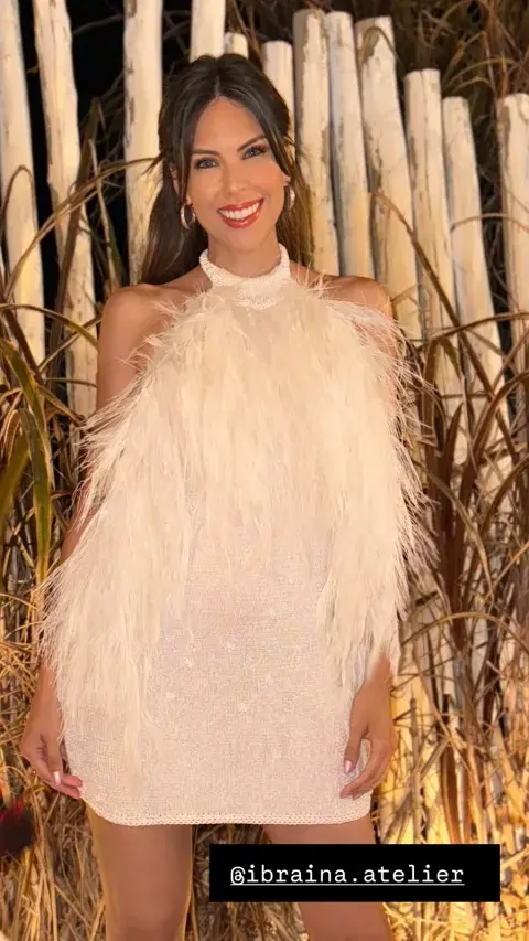 El look en blanco de Barbie Franco para recibir el Año Nuevo 2025. El look en blanco de Barbie Franco para recibir el Año Nuevo 2025.