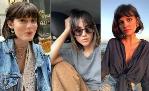 tres mujeres con el corte bob con flequillo tres mujeres con el corte bob con flequillo