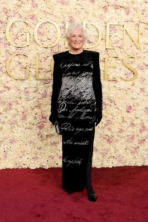 Glenn Close en la alfombra roja de los Golden Globes 2025. Glenn Close en la alfombra roja de los Golden Globes 2025.
