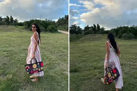 Zaira Nara con una opción batik perfecta para una salida de tarde Zaira Nara con una opción batik perfecta para una salida de tarde