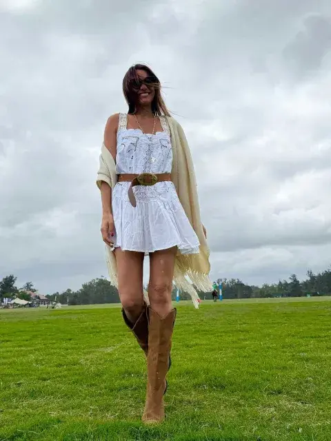 Pampita con un look boho chic Pampita con un look boho chic