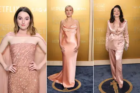 Kaitlyn Dever, Millie Bobby Brown y Fran Drescher. Kaitlyn Dever, Millie Bobby Brown y Fran Drescher.