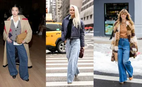 Pantalones de denim en el streetstyle de New York Fashion Week Pantalones de denim en el streetstyle de New York Fashion Week