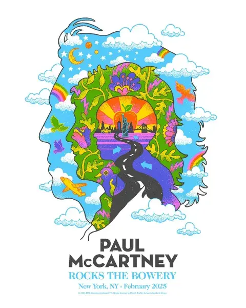 El póster del show "Paul McCartney Rocks the Bowery", diseñado por un argentino.