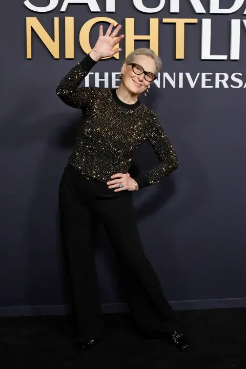 Meryl Streep en la alfombra roja de la gala SNL 50. Meryl Streep en la alfombra roja de la gala SNL 50.