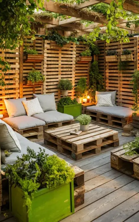 Patio con madera Patio con madera