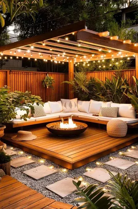 Patio con madera Patio con madera