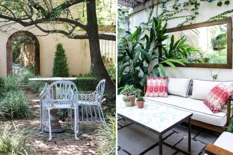 Detalles en patios: jardín espejado Detalles en patios: jardín espejado