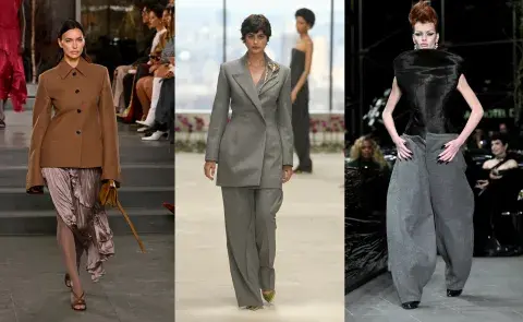 Sastrería oversize en New York Fashion Week FW25 Sastrería oversize en New York Fashion Week FW25