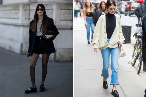 Los mocasines se pueden llevar con faldas o jeans Los mocasines se pueden llevar con faldas o jeans