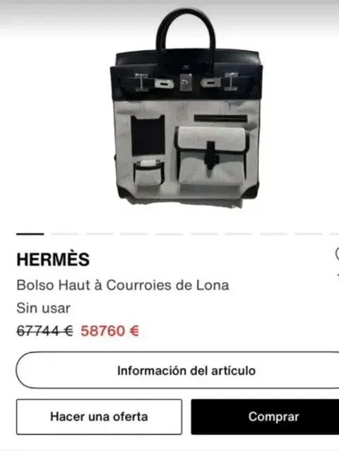 El costosísimo bolso Hermès valuado en más de 58.000 euros El costosísimo bolso Hermès valuado en más de 58.000 euros