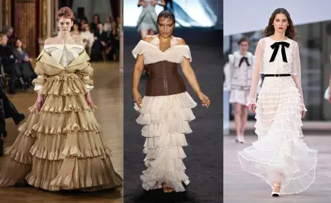 Vestidos con volados en Paris Fashion Week