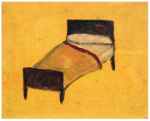 La cama amarilla es una de las obras emblemáticas de Kuitca. Nadie olvida nada, 1982. La cama amarilla es una de las obras emblemáticas de Kuitca. Nadie olvida nada, 1982.