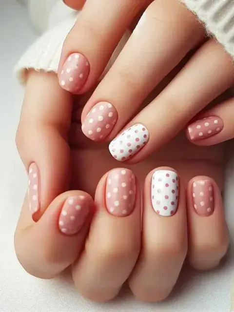 Una versión bien femenina en blanco y rosa Una versión bien femenina en blanco y rosa